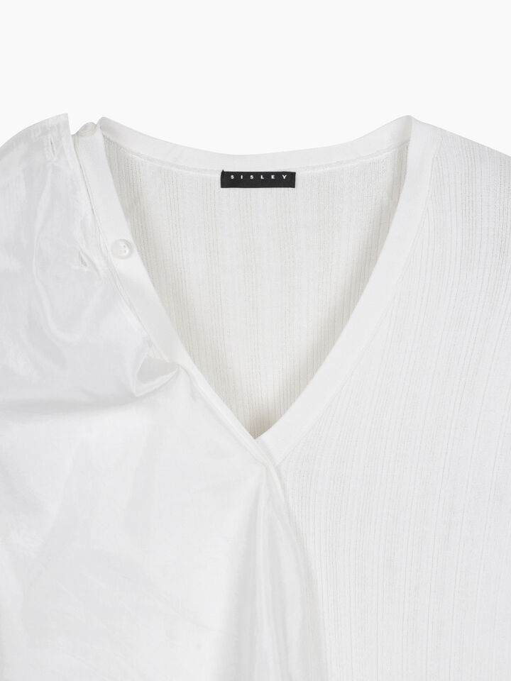 SLEEVELESS SWEATER - null - Creamy White | Sisley K image number 3
